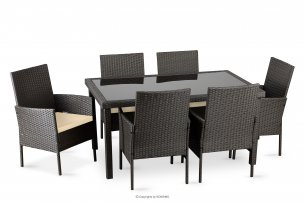 SCILLOS, https://konsimo.de/kollektion/scillos/ Gartenmöbelset Tisch und Stühle braun/beige - Foto