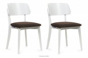 VINIS, https://konsimo.de/kollektion/vinis/ Moderne weiße Holzstühle braun 2tlg. braun/weiß - Foto