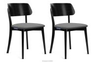 Moderne schwarze Holzstühle grau 2tlg.