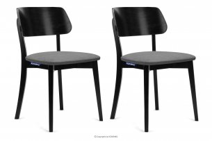 VINIS, https://konsimo.de/kollektion/vinis/ Moderne schwarze Holzstühle grau 2tlg. grau/schwarz - Foto
