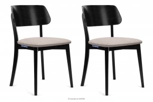 VINIS, https://konsimo.de/kollektion/vinis/ Moderne schwarze Holzstühle beige 2tlg. beige/schwarz - Foto