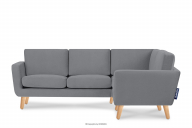 Graues skandinavisches Ecksofa rechts