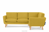 Gelbes skandinavisches Ecksofa rechts