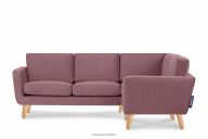 Rosa skandinavisches Ecksofa Samt rechts