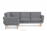 Graues skandinavisches Ecksofa links