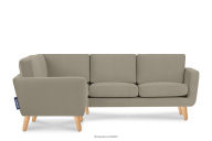 Beiges skandinavisches Ecksofa links
