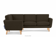 Braunes skandinavisches Ecksofa links