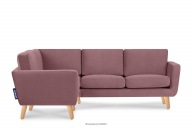 Rosa skandinavisches Ecksofa links