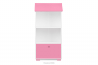 Kinderbuchregal Hütte mit Tür rosa