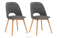 Velours Esszimmerstühle grau 2tlg.