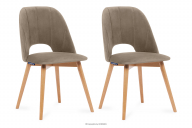 Velours Esszimmerstühle beige 2tlg.