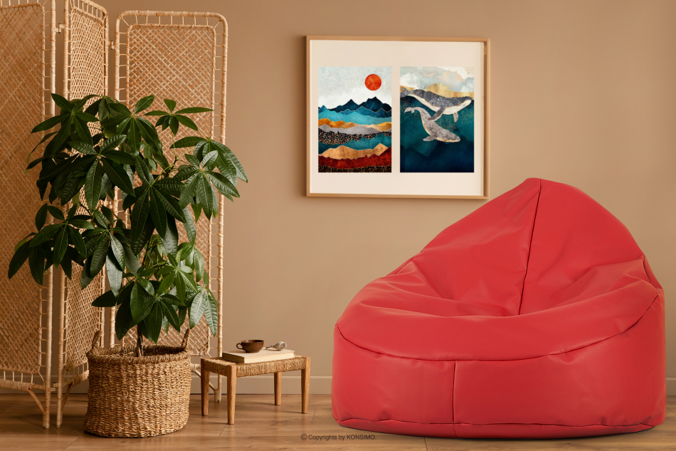 COSMO Sitzsack aus Öko-Leder in Rot rot - Foto 1