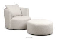 Drehsessel und Pouffe Boucle weiß