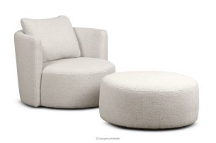 RAGGI, https://konsimo.de/kollektion/raggi/ Drehsessel und Pouffe Boucle weiß weiß - Foto