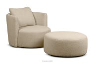 Drehsessel und Pouffe Boucle beige