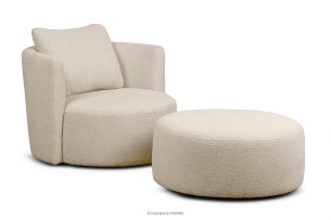 RAGGI, https://konsimo.de/kollektion/raggi/ Drehsessel und Pouffe Boucle hellbeige hellbeige - Foto