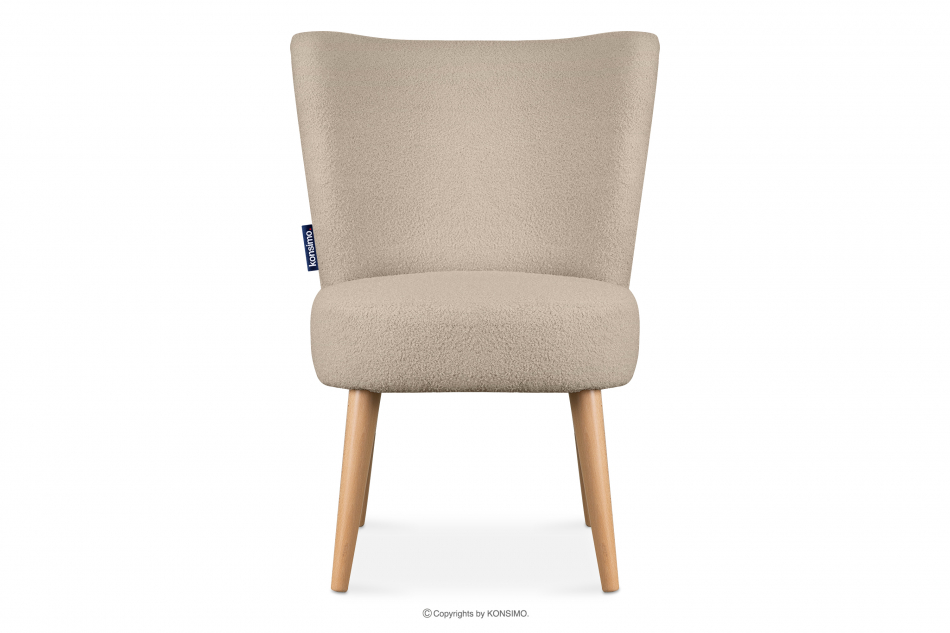 APPA Hochbeiniger Sessel in Stoff beige Bouclé beige/buche - Foto 0