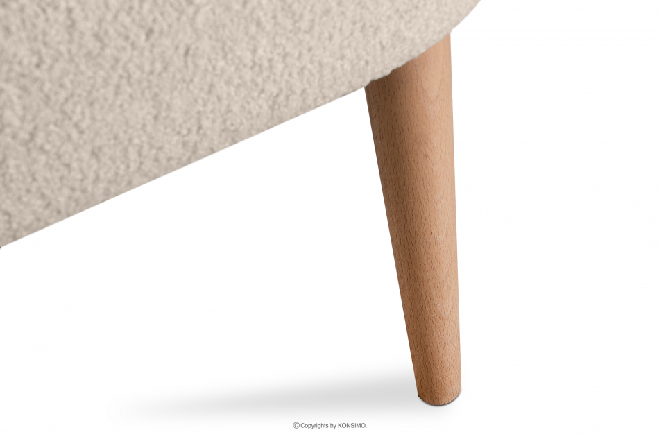APPA Sessel mit hohen Beinen in Stoff hellbeige Bouclé hellbeige/buche - Foto 7