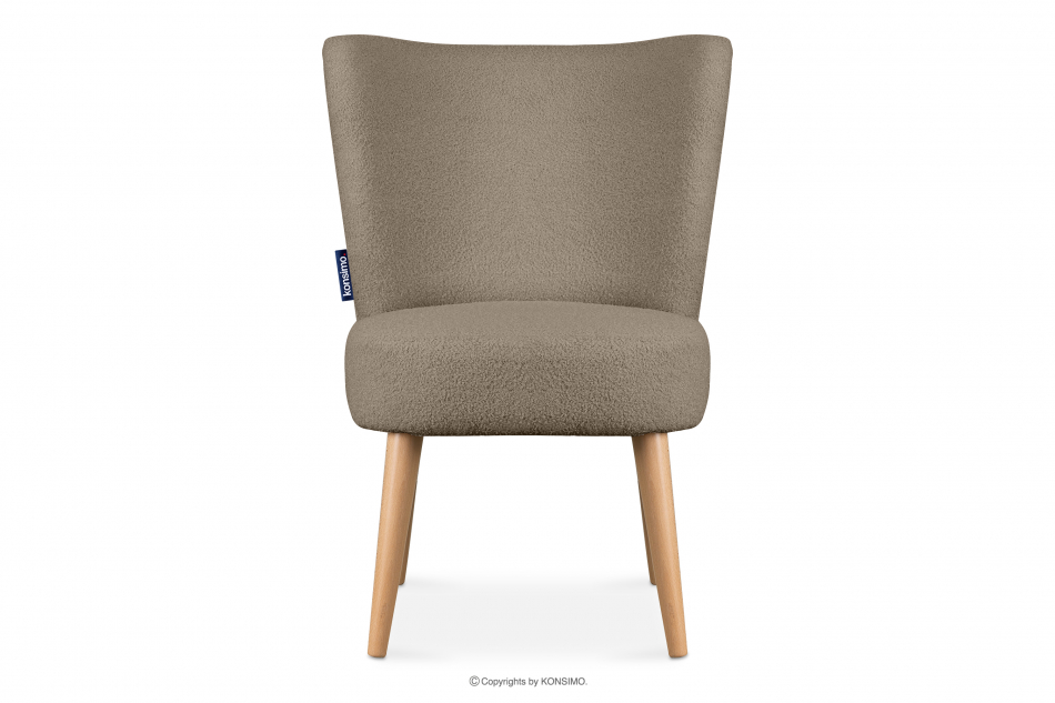 APPA Hochbeiniger Sessel in Stoff dunkelbeige Bouclé dunkelbeige/buche - Foto 0