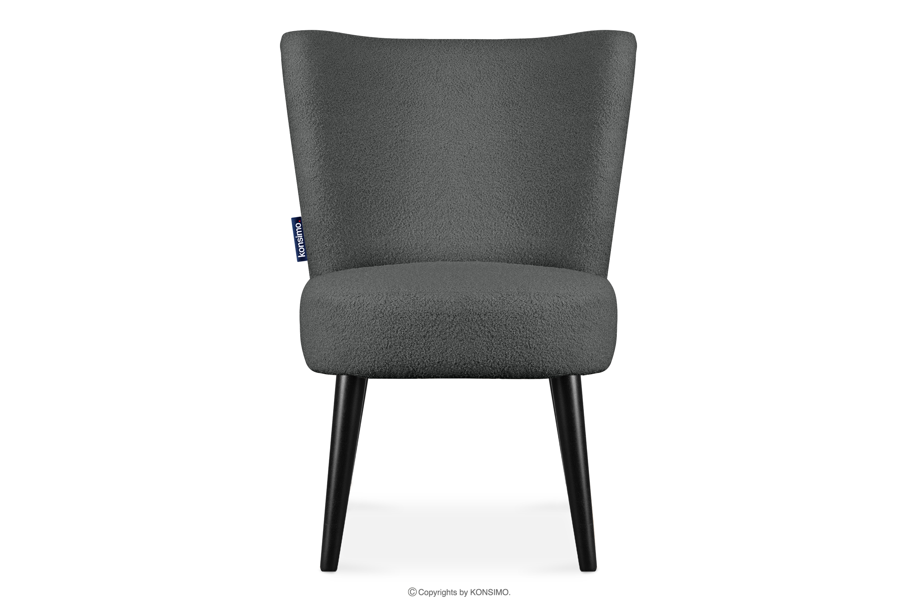 Hochbein-Sessel für Wohnzimmer boucle dunkelgrau