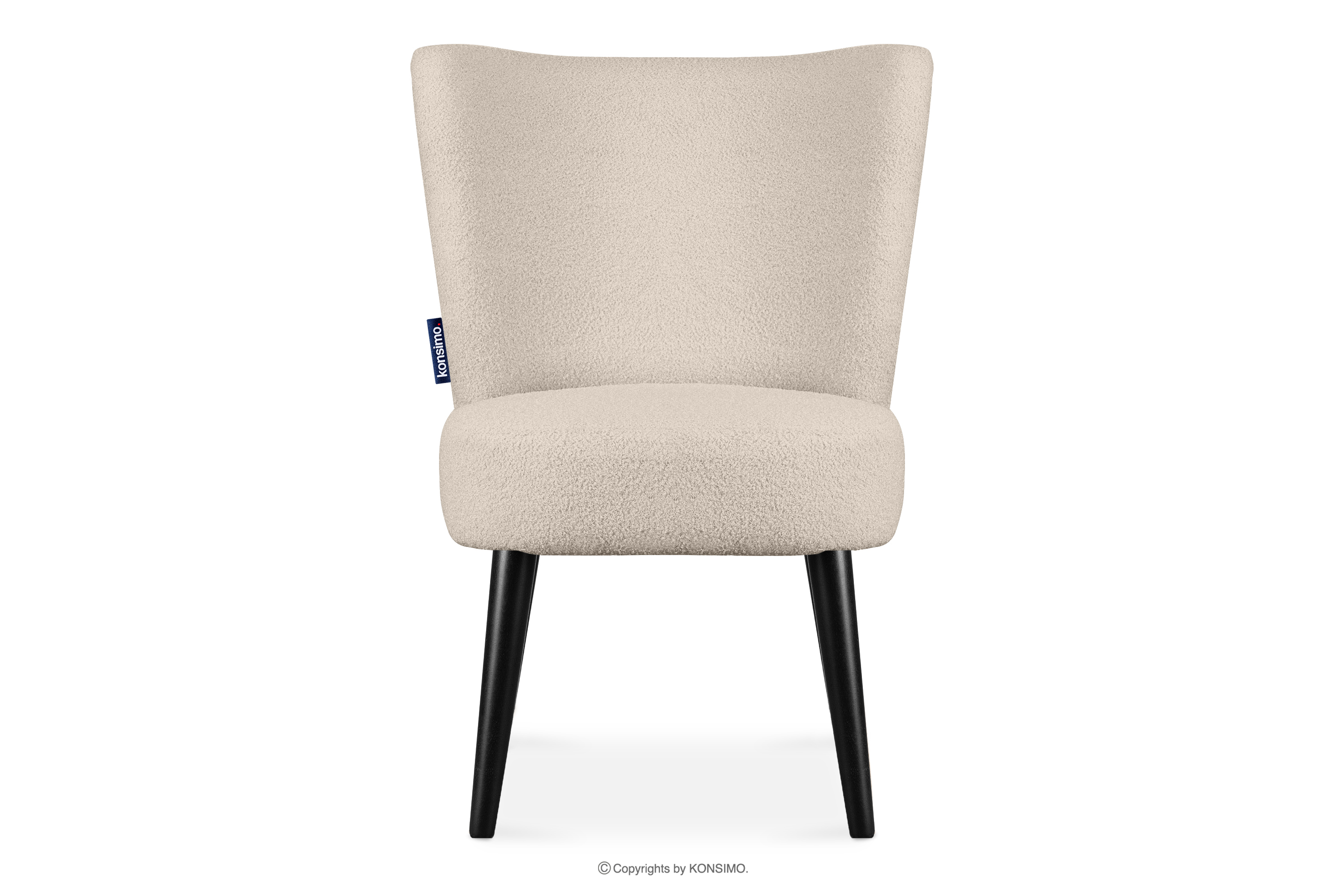 Hochbein-Sessel für Wohnzimmer boucle hellbeige
