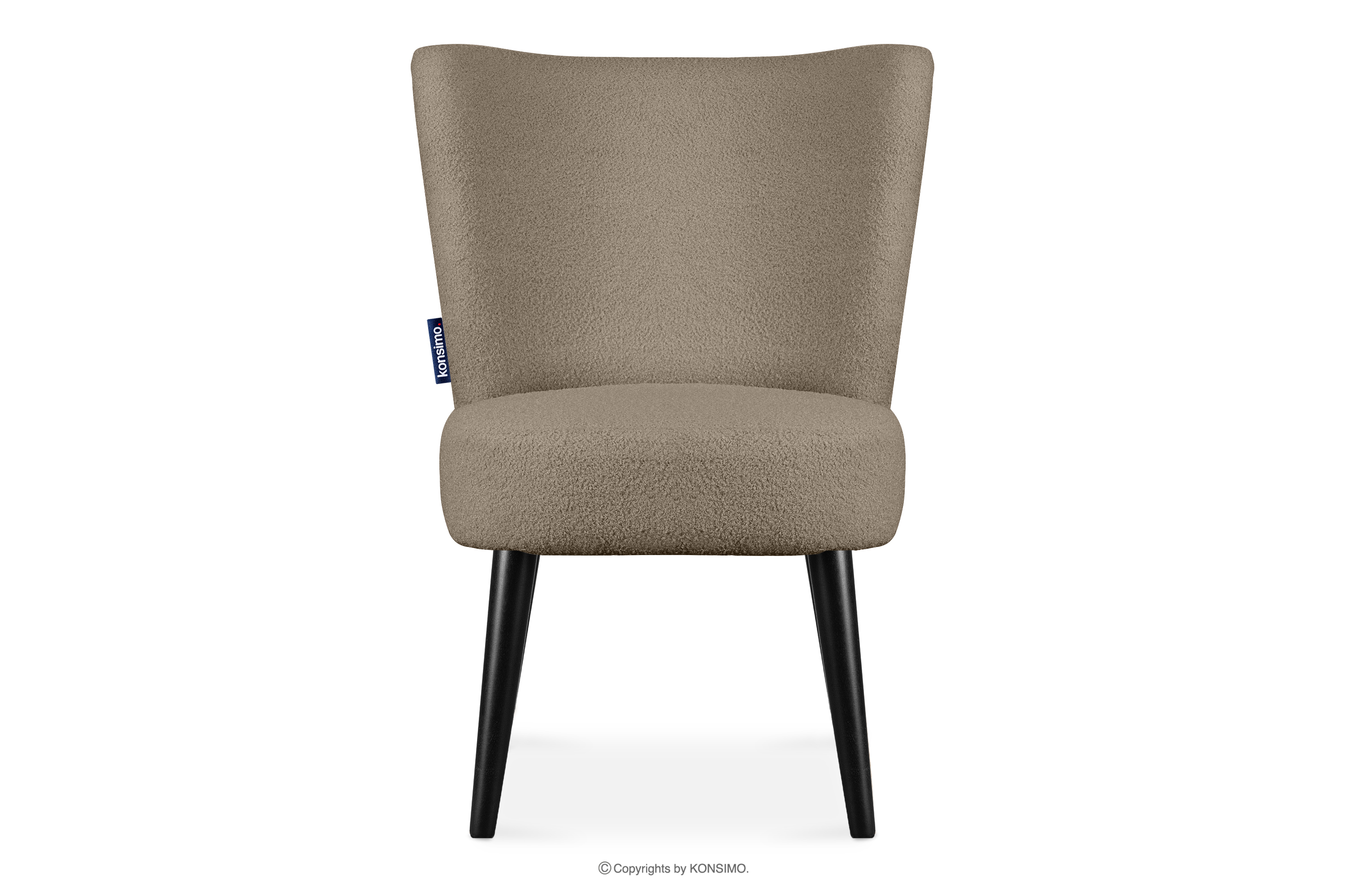 Hochbein-Sessel für Lounge-Boucle dunkelbeige