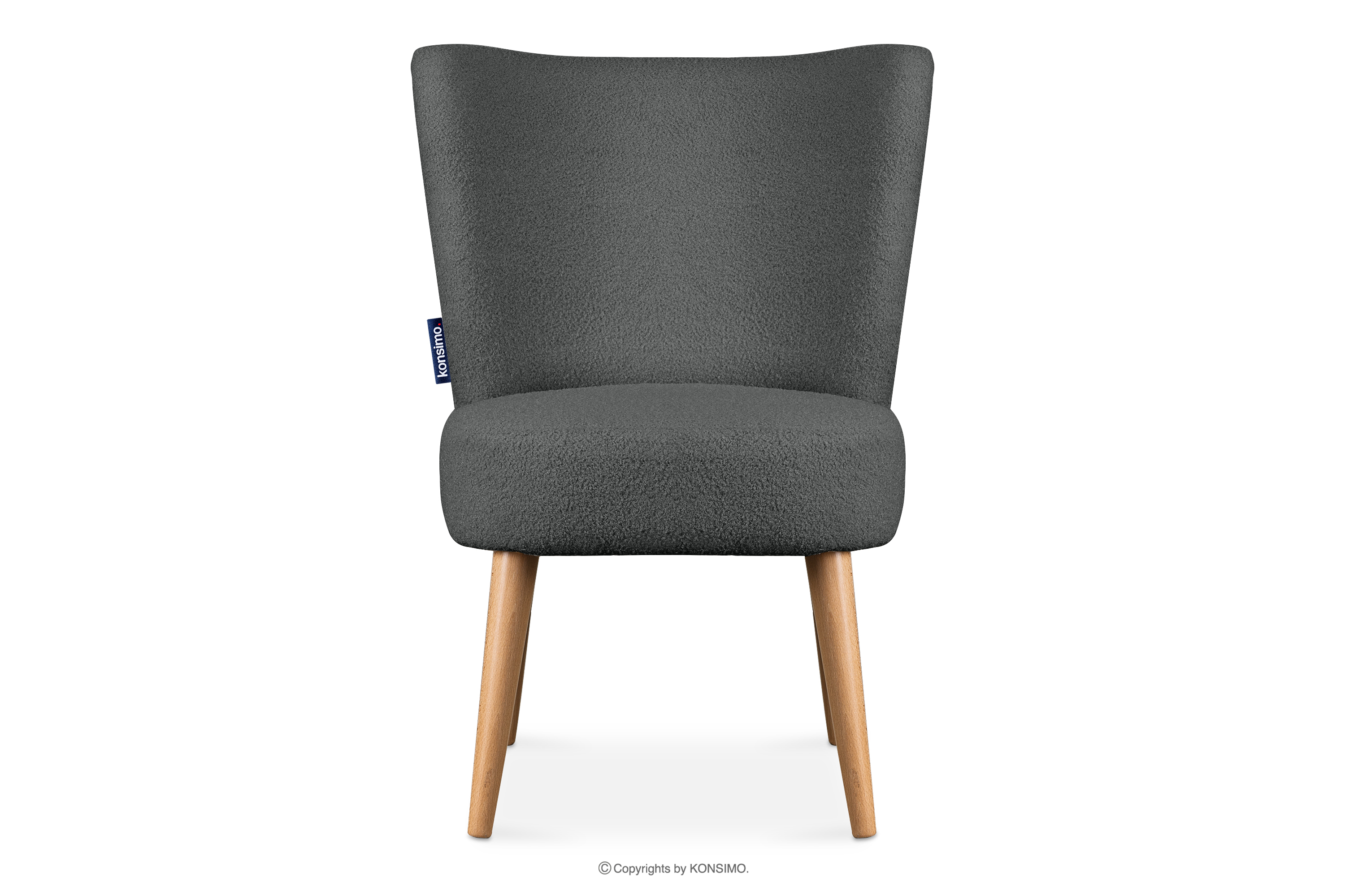 Hochbein-Sessel aus Boucle-Stoff dunkelgrau