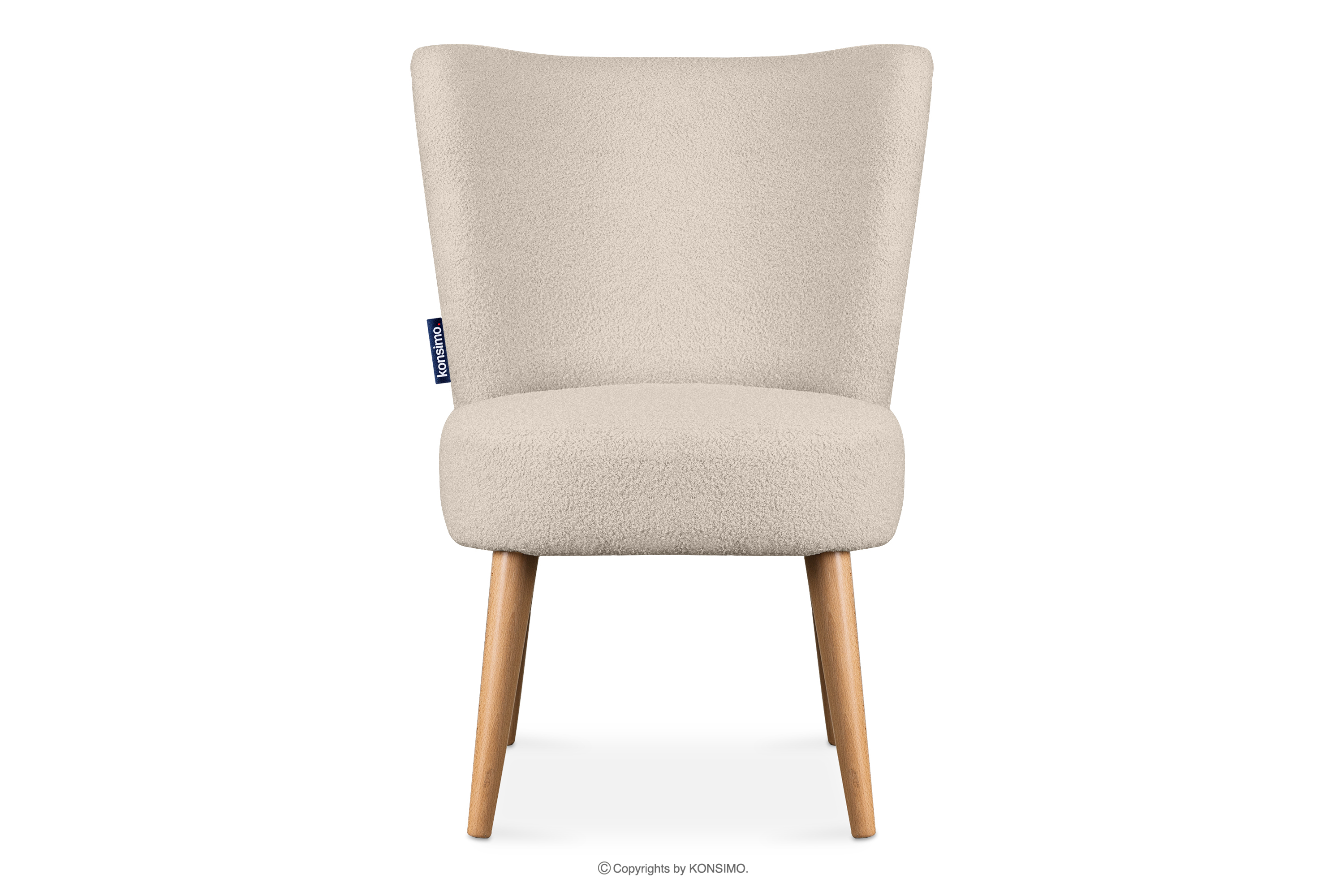 Sessel mit hohen Beinen aus Boucle-Stoff hellbeige