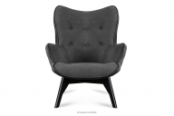 Lounge-Sessel mit gestepptem Velours dunkelgrau