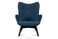Lounge-Sessel mit gestepptem Velours marineblau