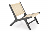 Gartensessel aus Holz im Boho-Stil schwarz