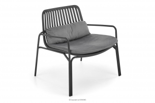 ZALIO, https://konsimo.de/kollektion/zalio/ Moderner Sessel für den Garten schwarz dunkelgrau/grau - Foto