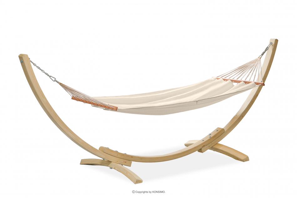 LENGER Hängematte für einen Holzgarten mit Gestell kremowy - Foto 0