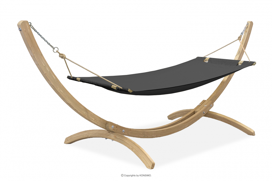 CORRELO Eine große Hängematte mit Gestell für den Garten ciemny szary - Foto 0