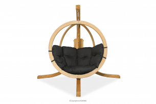 HIGLO, https://konsimo.de/kollektion/higlo/ Hängender Gartensessel aus Holz, Boho-Graphit ciemny szary - Foto