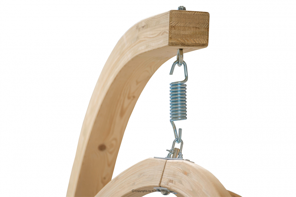 HIGLO Hängender Boho-Sessel auf einem grünen Holzgarten zielony - Foto 5