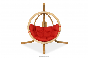 HIGLO, https://konsimo.de/kollektion/higlo/ Hängender Gartensessel aus rotem Boho-Holz czerwony - Foto