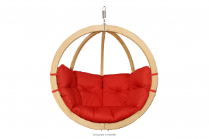 HIGLO, https://konsimo.de/kollektion/higlo/ Roter Kokon-Hängesessel aus Holz czerwony - Foto