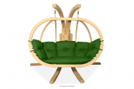 Grüner Garten-Doppelsessel aus Holz