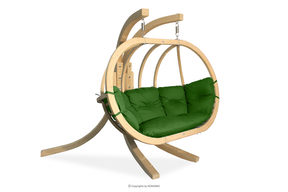 CALLISTO Grüner Garten-Doppelsessel aus Holz zielony - Foto 2