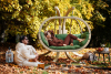 CALLISTO Grüner Garten-Doppelsessel aus Holz zielony - Foto 2