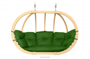 CALLISTO, https://konsimo.de/kollektion/callisto/ Grüner Kokon-Doppel-Hängesessel aus Holz zielony - Foto