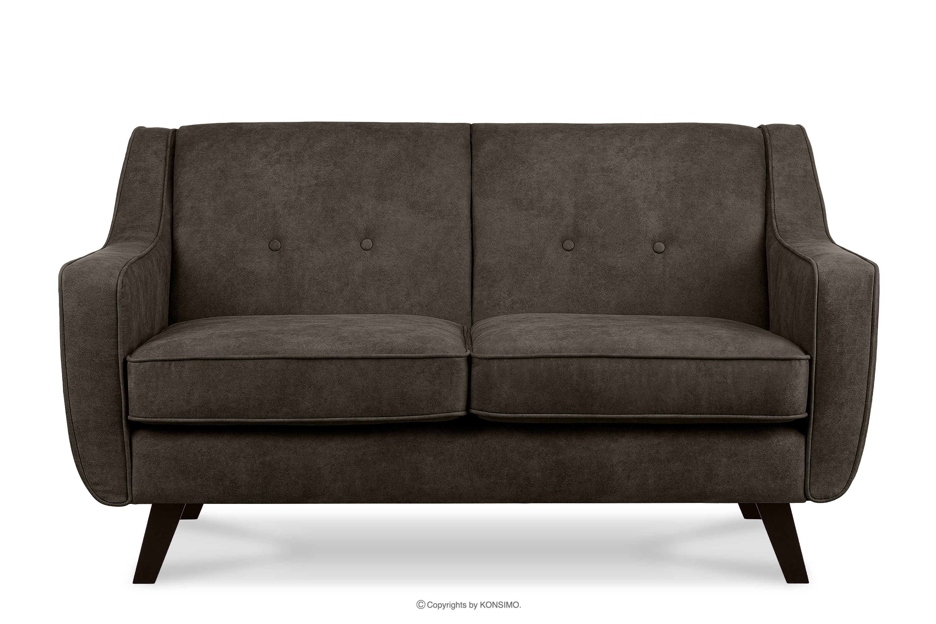 Sofa 2 loft in lederähnlichem Stoff grau-braun
