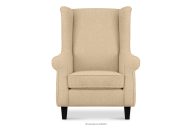 Ohrensessel aus Webstoff creme/schwarz