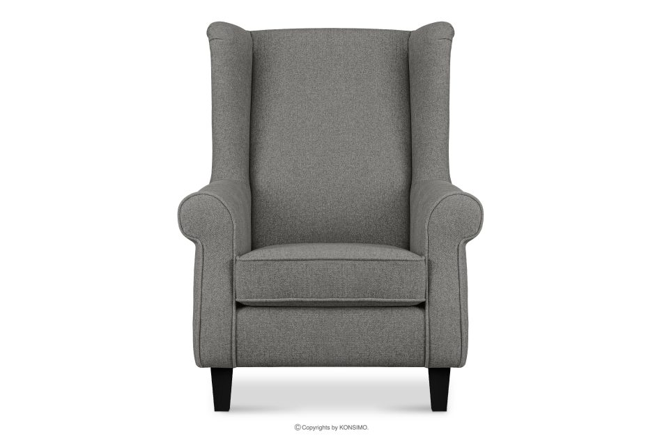 MILES Vintage Ohrensessel mit Holzbeinen grau/schwarz grau/schwarz - Foto 0