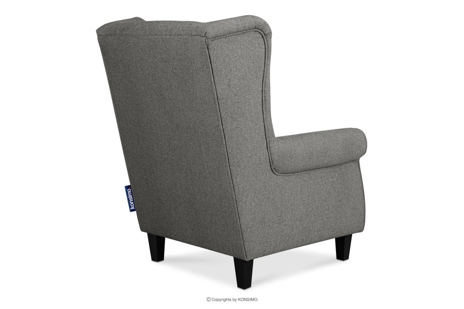 MILES Vintage Ohrensessel mit Holzbeinen grau/schwarz grau/schwarz - Foto 3