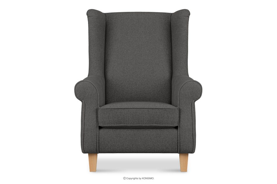 MILES Vintage Ohrensessel mit Holzbeinen graphit/ Buche graphit/buche - Foto 0