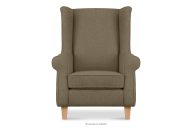 Ohrensessel aus Webstoff braun/ Buche