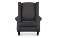 Ohrensessel auf Holzbeinen marineblau/beige/schwarz
