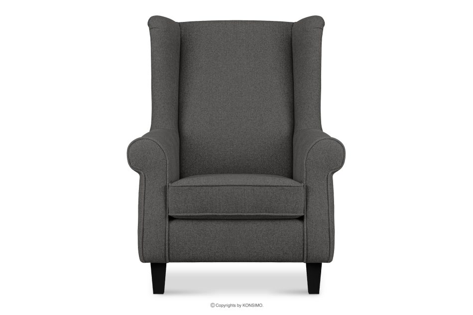 MILES Vintage Ohrensesselmit Holzbeinen graphit/schwarz graphit/schwarz - Foto 0